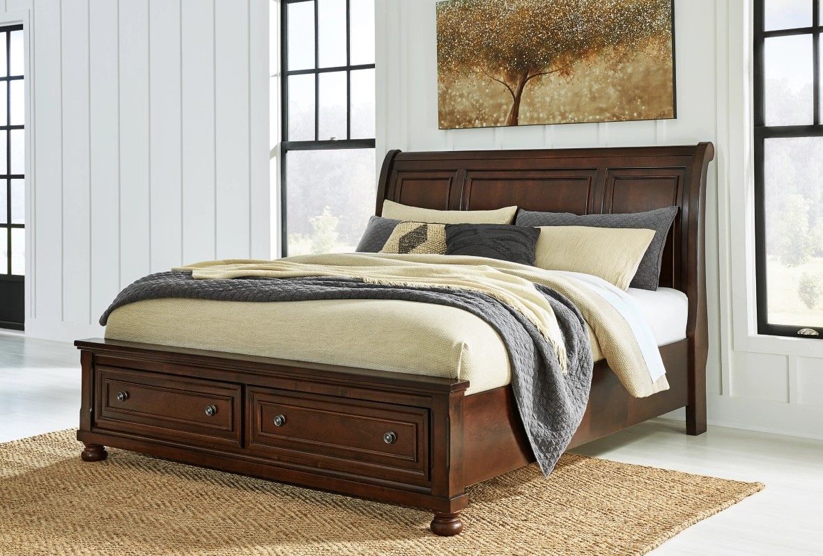 Ashley Porter California King Sleigh Bed with 2 Storage Drawers