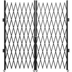 882# VEVOR Double Folding Security Gate, 5\' H x 10\' W Folding Door Gate, Steel Accordion Security Gate, Flexible Expanding Security Gate, 360° Rolli