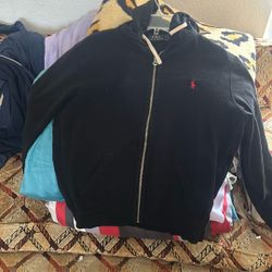 Black Polo Zip Up Size Large