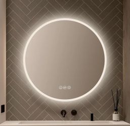 36" Round LED Mirror for Bathroom - Backlit Vanity Mirror with Lights