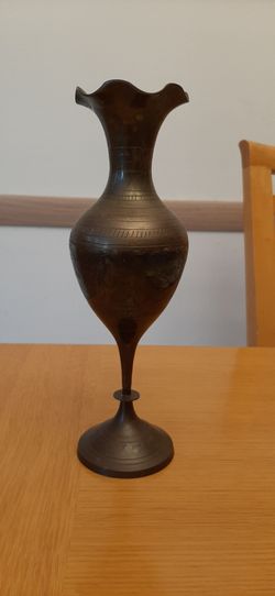 vintage brass vase with intricate engravings- India