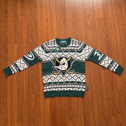 Anaheim Ducks 30th Anniversary NHL Sweater Green White Purple Size M