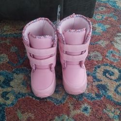 Carter's Girls Light Up Sole Floral & Pink Boots