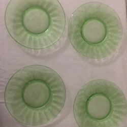 4-Vintage Green Plates