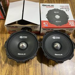 New Pair 6.5” Genius Audio Slim Bullet Midrange Speakers 