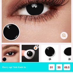 Halloween Colored Contacts - Puppet Black $12