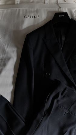 Celine Classic Gabardine Millitarie wool jacket and pants