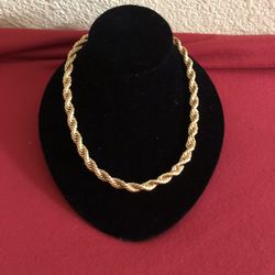 Brand New 24” Stainless Steel Rope chain necklace gold tone 