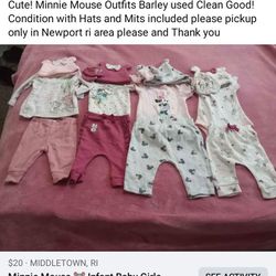 4 Baby Girl infant Outfits With Hats 