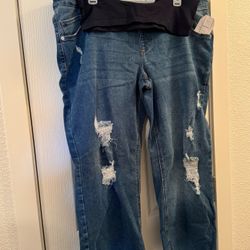 New XXL Maternity Crop Jeans