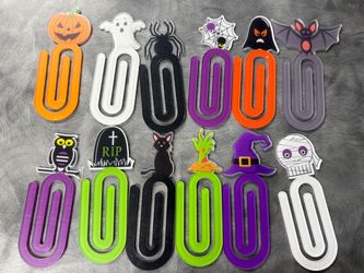 Halloween Themed Bookmark Clips Set of 12