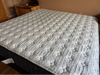 Regular king size mattress and metal frame.
