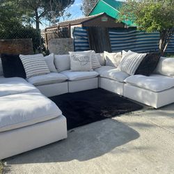 Beige modular sectional couch
