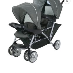 Graco DuoGlider Click Connect Double Stroller, Grey