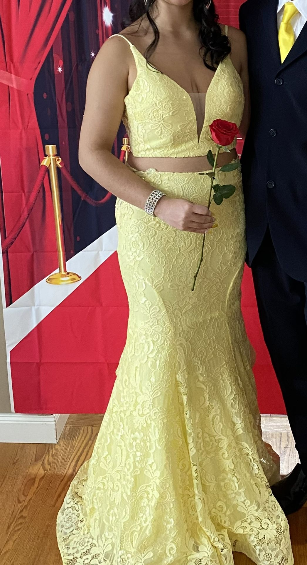 Stunning Yellow La Femme Prom dress