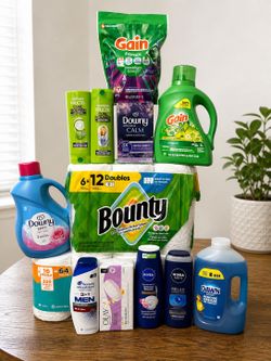 Huge Household Essentials Bundle – Gain, Downy, Bounty, Nivea, Olay & More