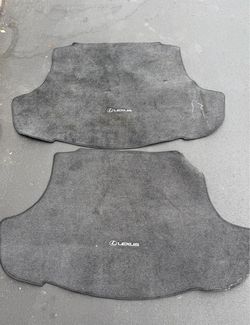 (FREE) Genuine Lexus Carpet Trunk Mats - Pair - OEM Black w/ Embroidered Logo