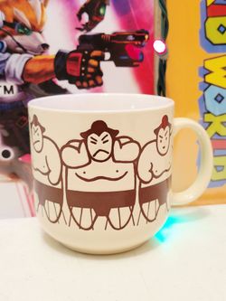 4" Vintage Sumo Wrestlers Rikishi Sumotori Osumosan Mug Cup Kato Kogei Japan
