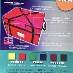 Heavy Duty Pack It All Travel/Camping Bag , Fits 18x18x24” Box