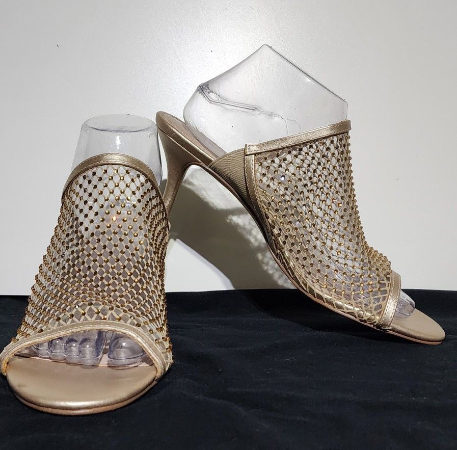Rhinestone Gold Heels