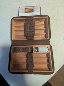 Travel Cigar Humidor Case with Humidifier
