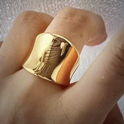 unisex gold plated hip hop ring size 10