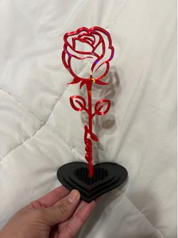 Red 3-D Printed Love Rose Display!
