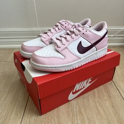 Size 6.5y - NEW Nike Dunk Low Pink Foam Rose Dark Beetroot