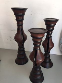 Wooden candle holder