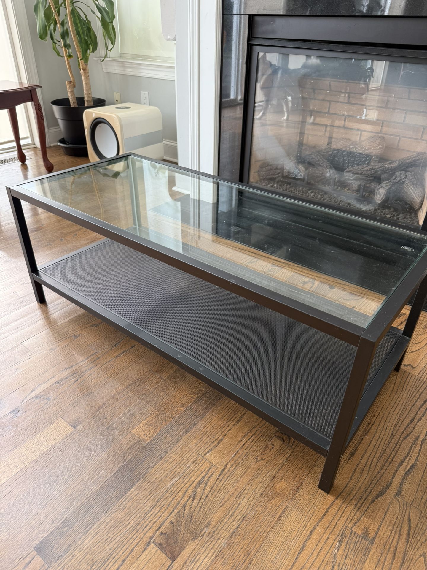 Glass top coffee table