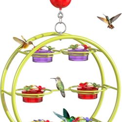 Unique Hummingbird Feeder for Outdoors Garden Decoration & Gift Idea Green（Ferris Wheel）