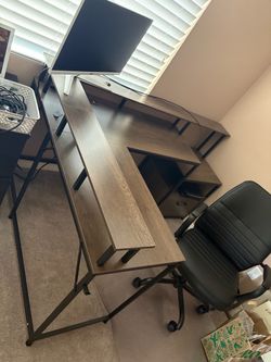 Desk with Storage Shelves