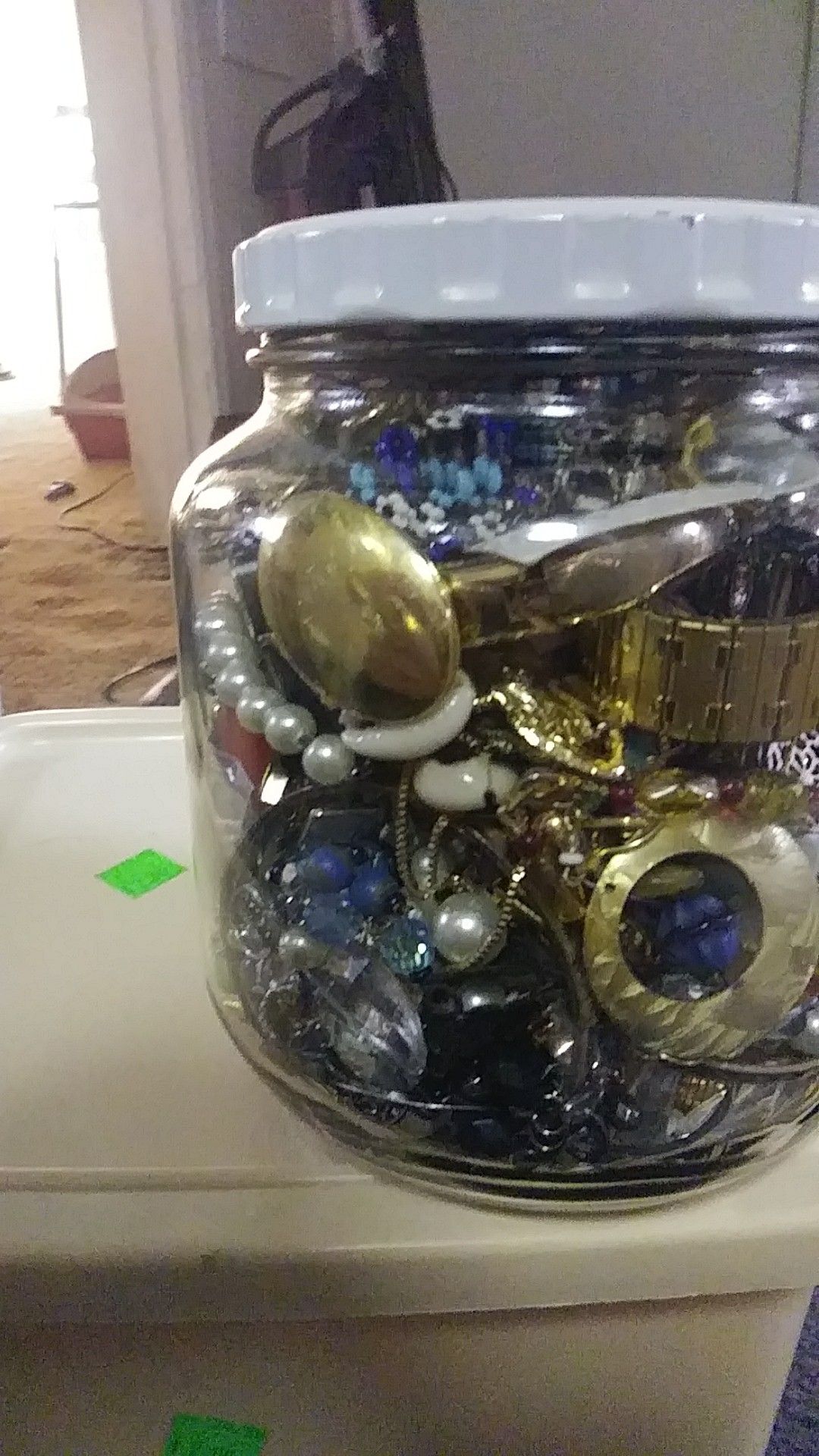 Jar of jewelry