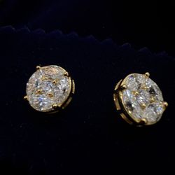 Marquise Round Stud Lab Diamond Earring 