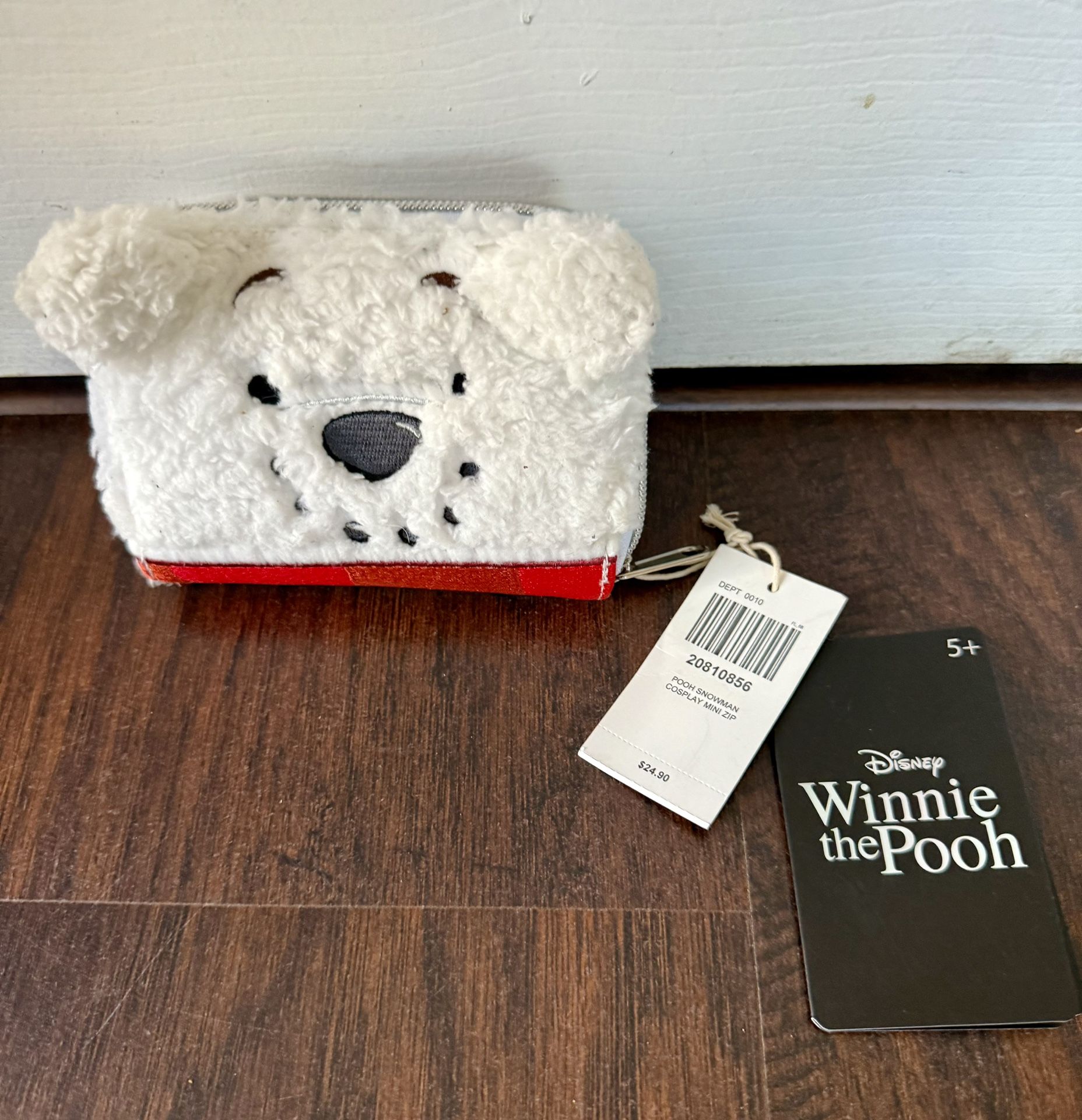 Loungefly Disney Winnie The Pooh Snowman Plush Cosplay Holiday Zip Wallet NEW