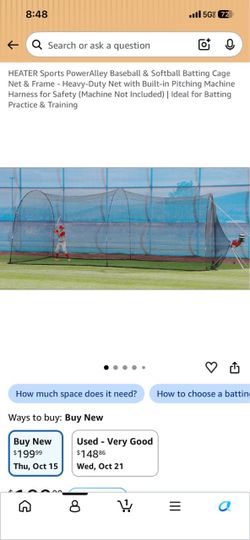 HEATER Sports PowerAlley Baseball & Softball Batting Cage Net & Frame