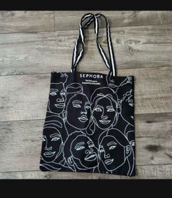 Women’s Sephora Black & White Canvas Tote Bag