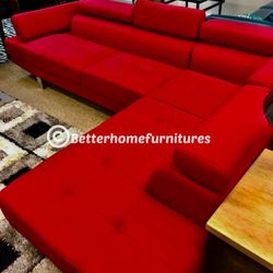 Brand New Red Leather Sectional- Shop Now Pay Later 