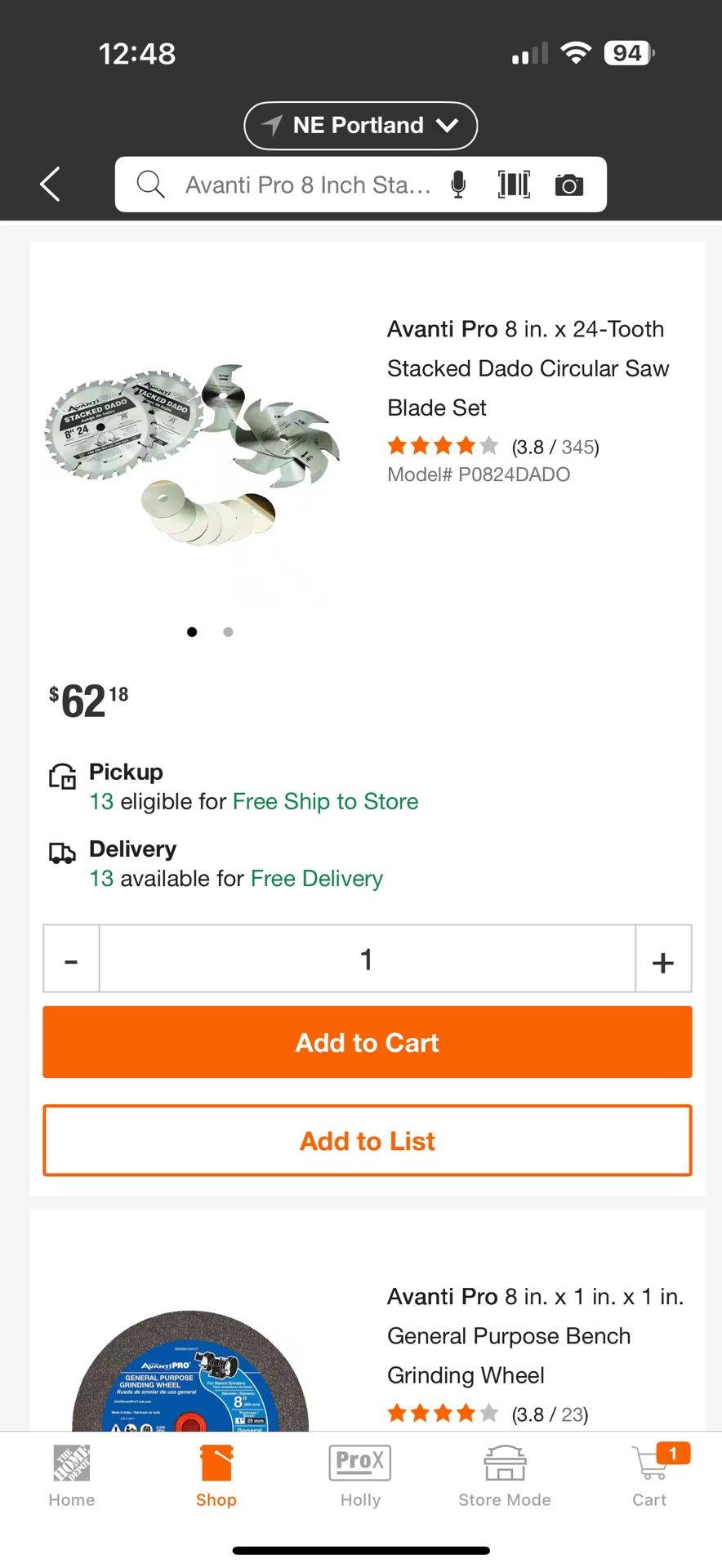 Avanti Pro 8 in. x 24-Tooth Stacked Dado Circular Saw Blade Set