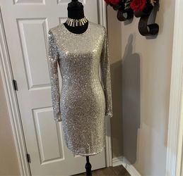 Fashion Nova silver sequin summer dress