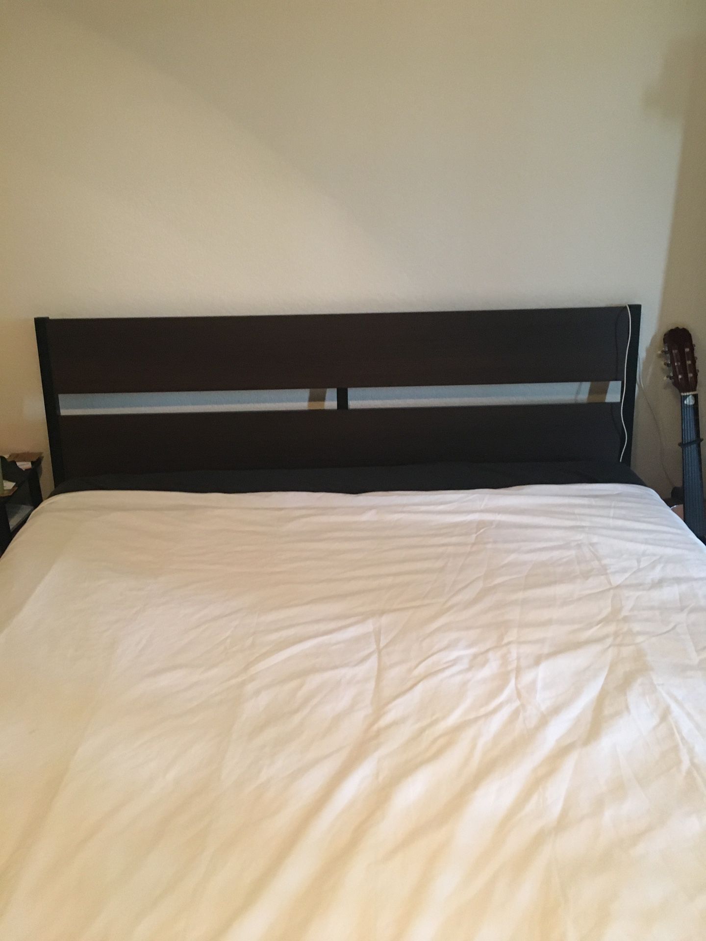 Ikea metal and wood bed frame