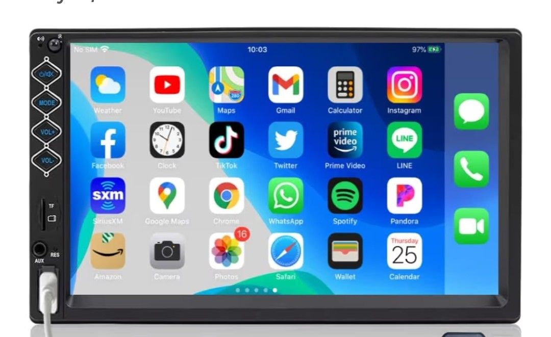 7 Inch Car Stereo Double Din Bluetooth 5.1 Touch Screen FM Radio,Backup Camera/Support Mirror Link/Hands Free Calling,Steering Wheel Remote(SWC)/MP3/M