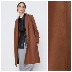 Zara Brown Open Front Coat