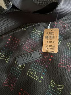 NEW Victorias Secret PINK Rainbow Logo Weekender Tote Bag Limited Edition