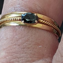 18K Yellow GOLD SZ 8 Sapphire Ring Band