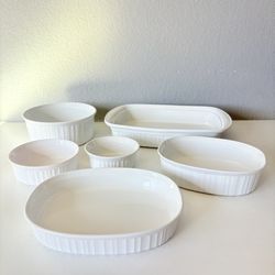 6pc Corningware French White Oval Baking Lasagna Dish