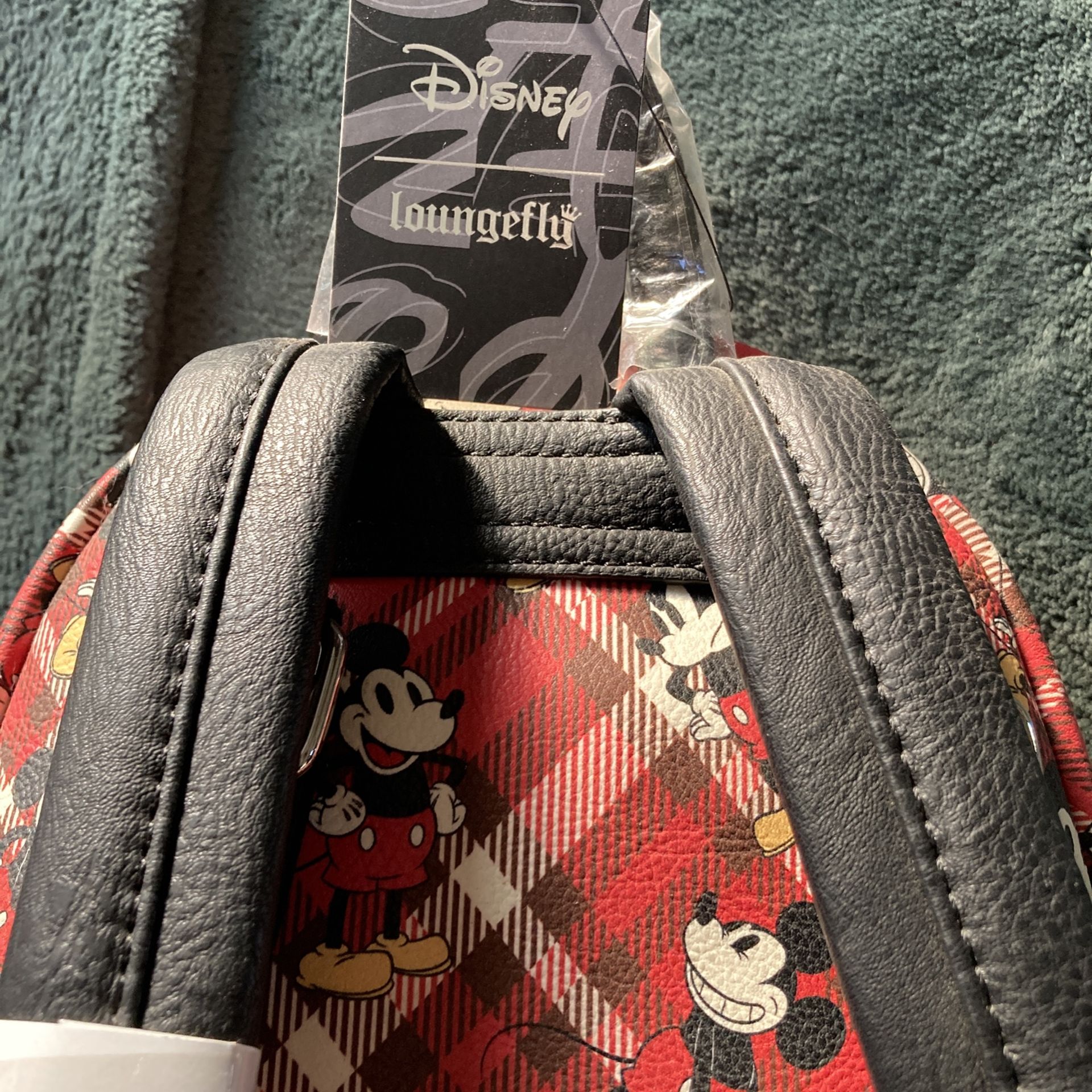 Loungefly Disney Mickey Mouse Plaid Mini Backpack NWOT