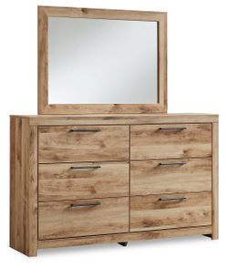 Hyanna Tan Brown Queen Panel Bed, Dresser, Mirror, Chest and Nightstand (Online Special Price)