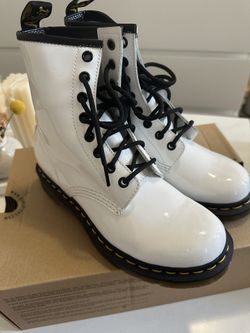 DR Martens White Patent Leather