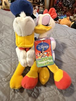 Disney Donald Duck & Daisy Duck SEGA Snuggler Plush – 9"